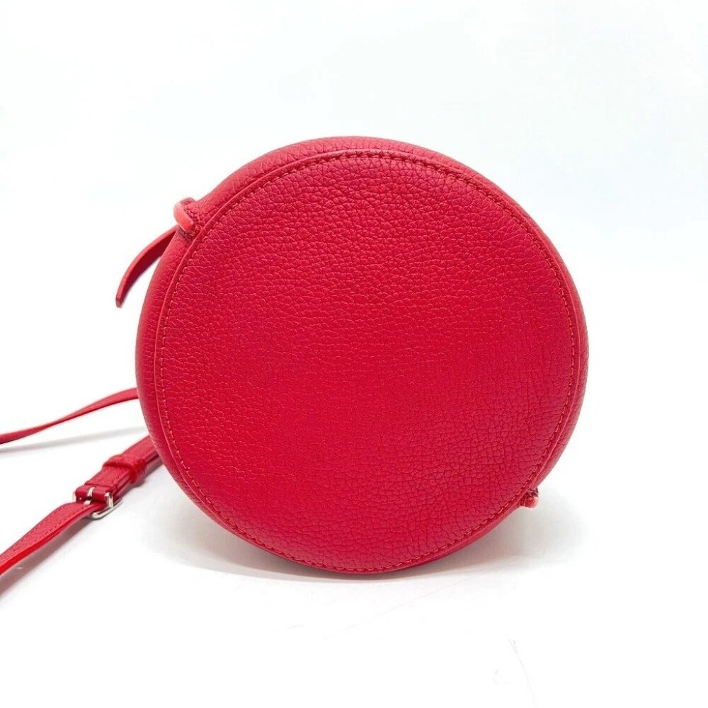 CELINE big bag bucket nano 2WAY Hand Bag Shoulder Bag Leather Red/SilverHardware - Picture 5 of 9